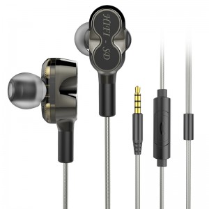 High quality Dual Driver Deep Bass Stereo In ear HiFi Wired Earbud